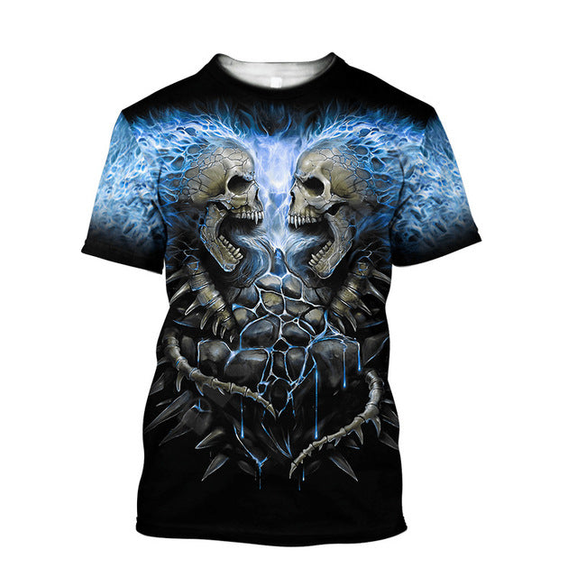 Funny Casual Skull Graphic T-Shirts for Men - Oversized