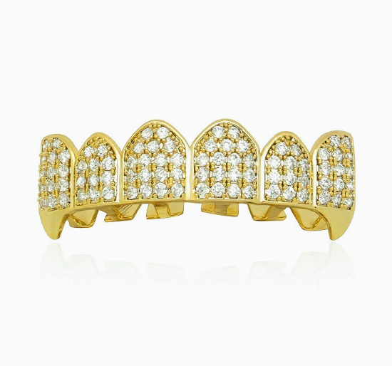 Hip Hop Grillz with Copper and Gold Tooth Decor
