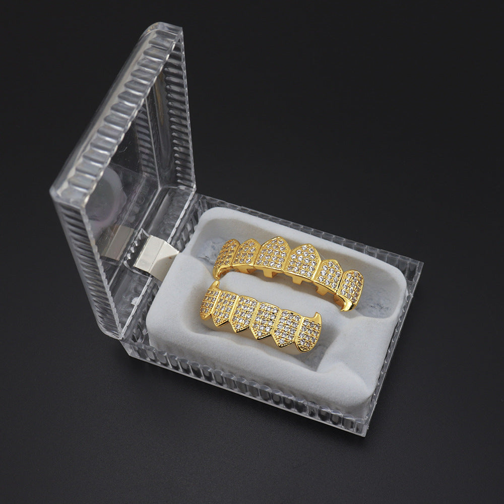 Hip Hop Grillz with Copper and Gold Tooth Decor